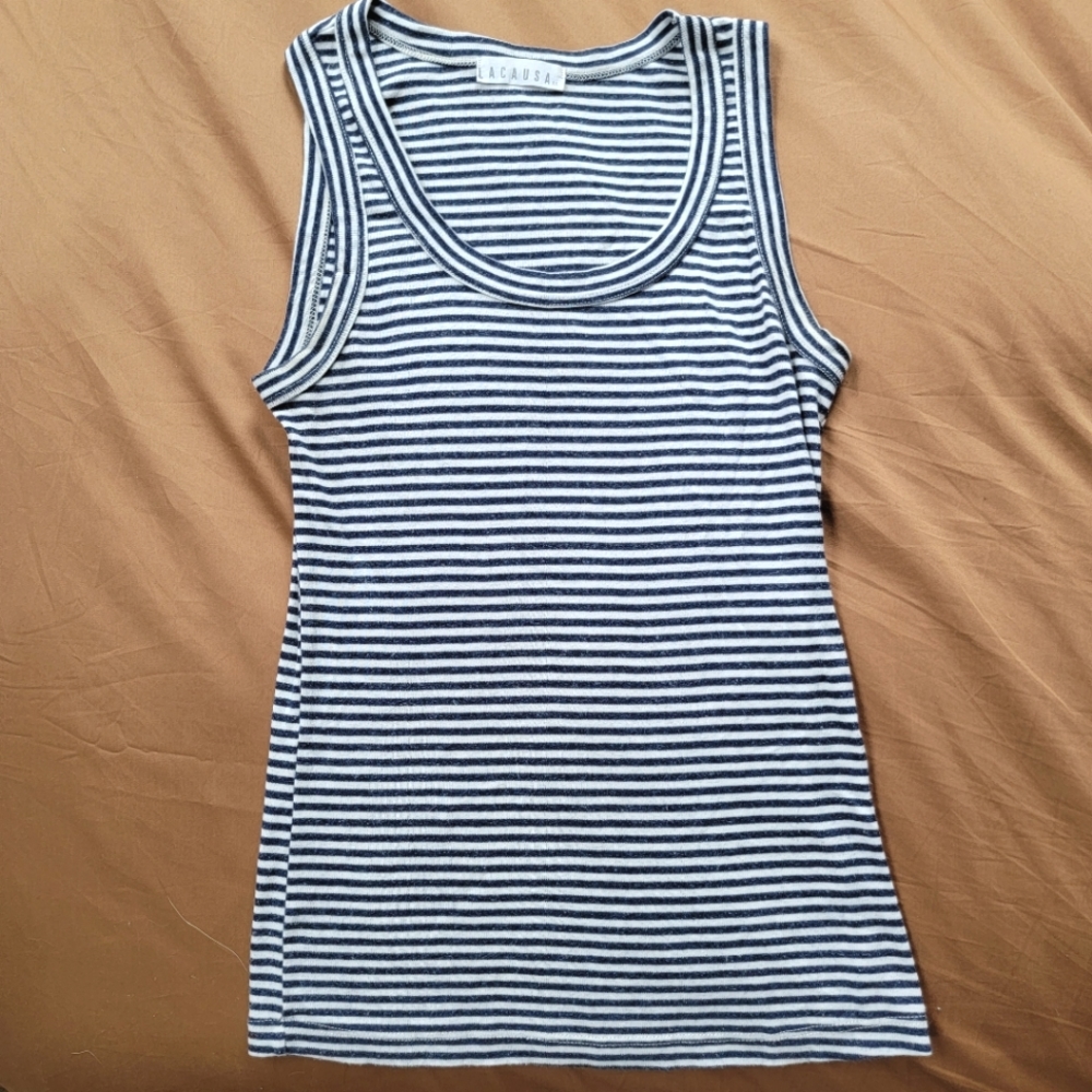 LACAUSA Anthropologie Striped Tank Size XS